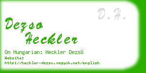 dezso heckler business card
